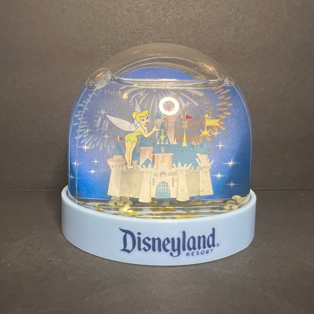 Disneyland Resort Blue Tinker Bell & Disney Castle Collectible Dome Snow Globe - Picture 2 of 7